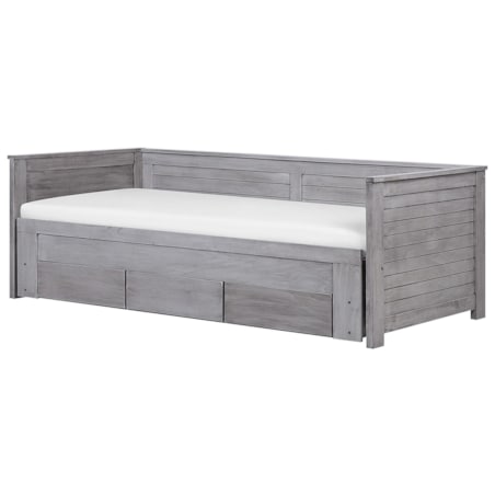 Łóżko wysuwane drewniane 90 x 200 cm szare CAHORS