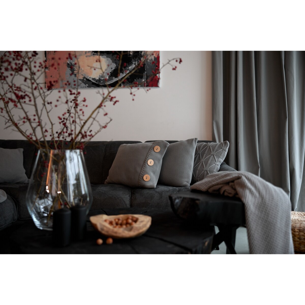 Poszewka brytyjska podłużna szara, 40 x 60 cm, La Manta