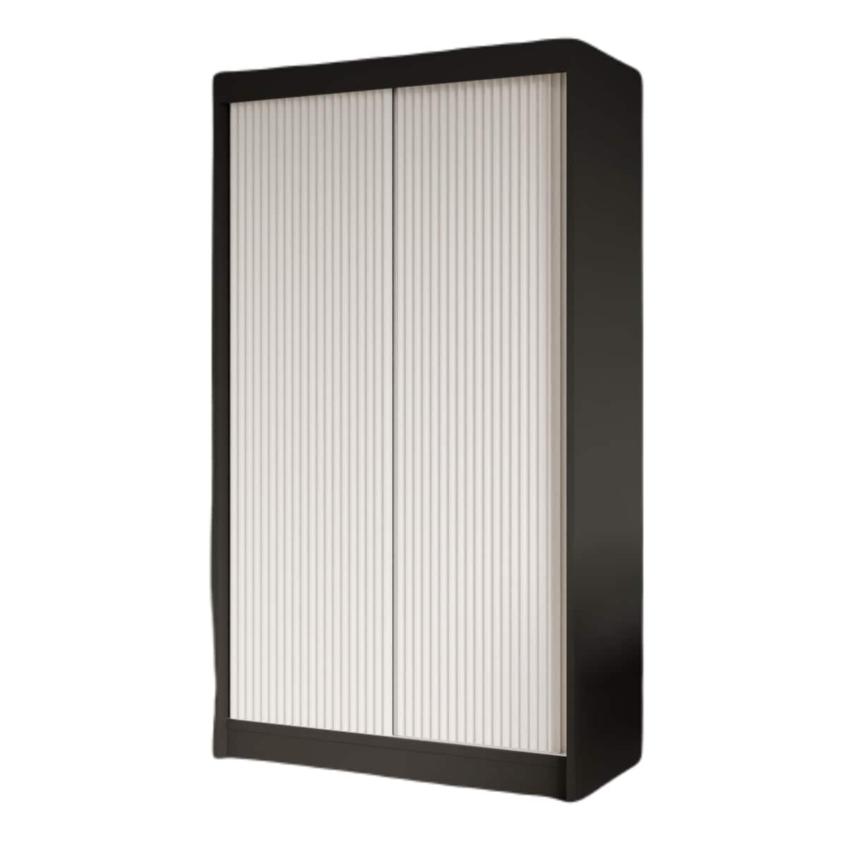 Szafa ryflowana, przesuwna 120-korpus czarny + front biały