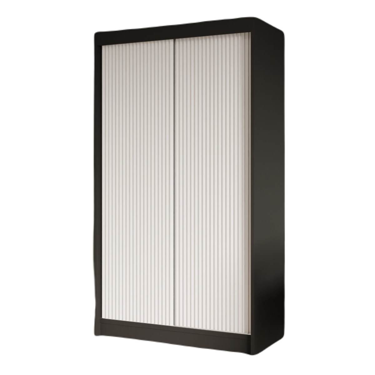 Szafa ryflowana, przesuwna 120-korpus czarny + front biały