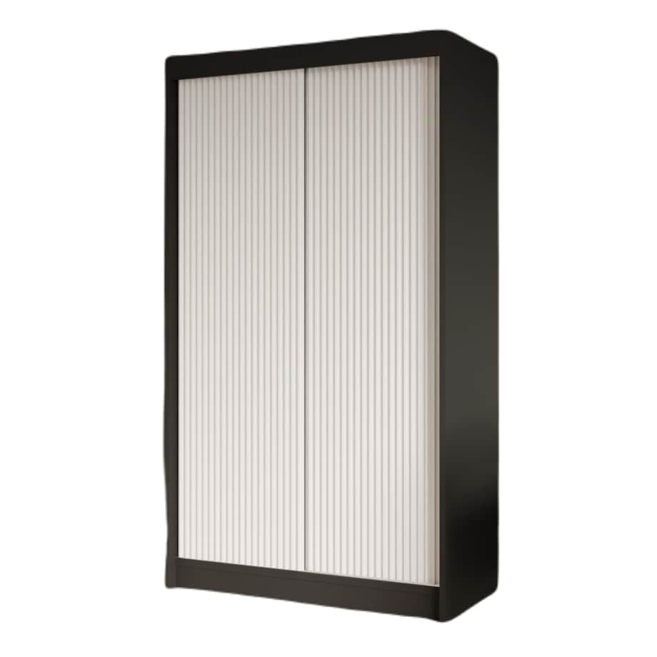 Szafa ryflowana, przesuwna 120-korpus czarny + front biały