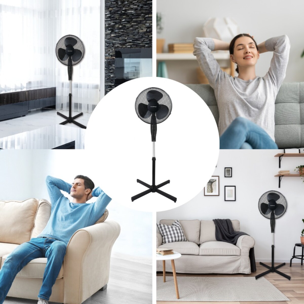 Wentylator podłogowy z pilotem i timerem 40cm 50W KLAUSBERG