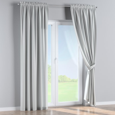 Zasłona na kanale z grzywką 1 szt. 130x245 gołębi srebrny z połyskiem