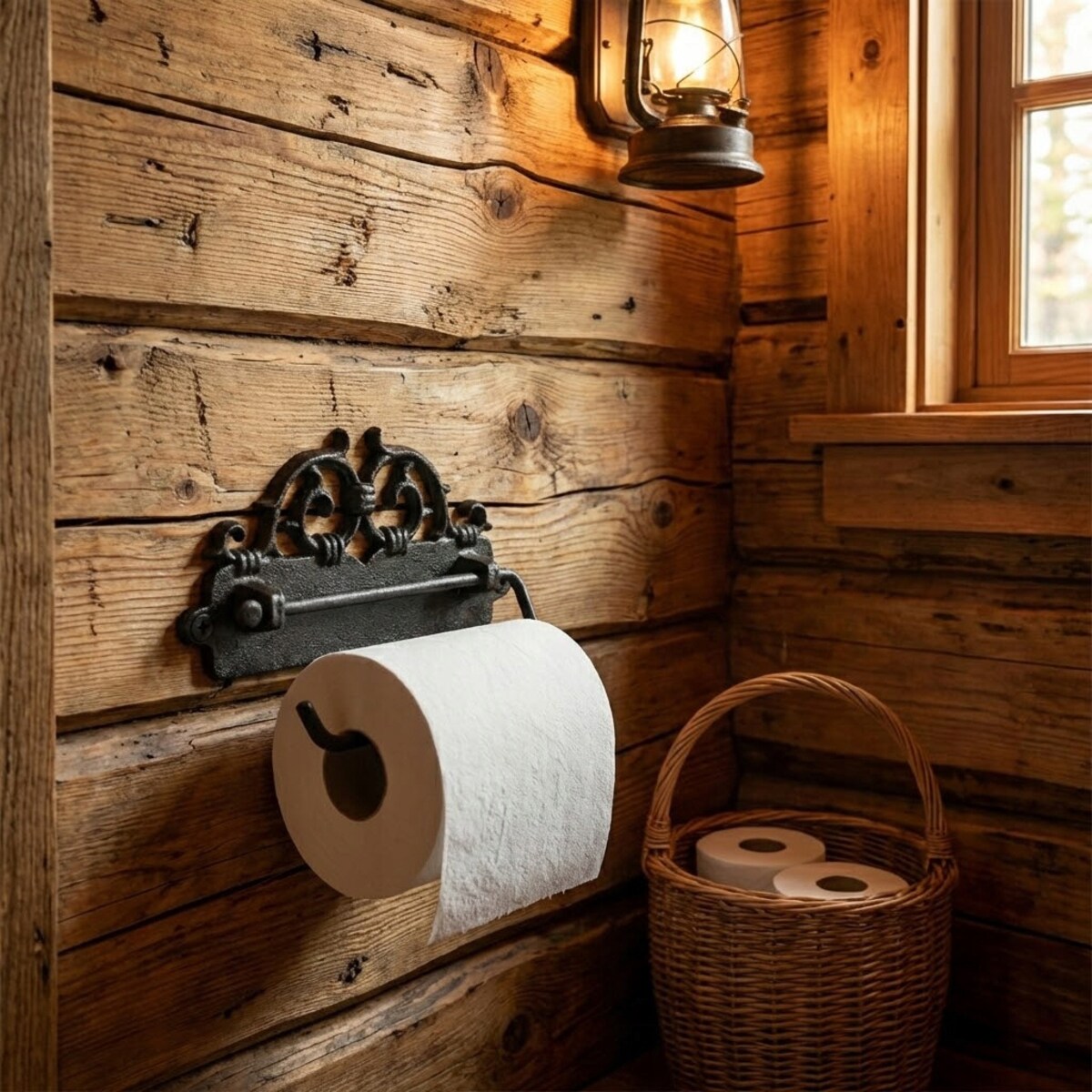 CZARNY UCHWYT NA PAPIER TOALETOWY ŻELIWNY ŚCIENNY WISZĄCY SOLIDNY STOJAK