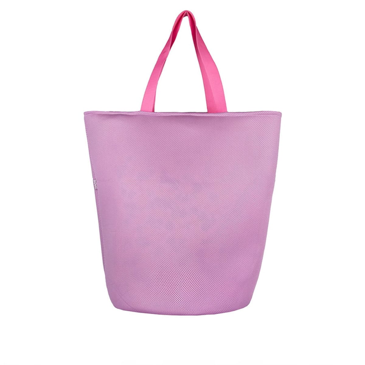 Torba na zakupy z okrągłym spodem, 58x48 różowa ze środkiem kolorowe kwiaty