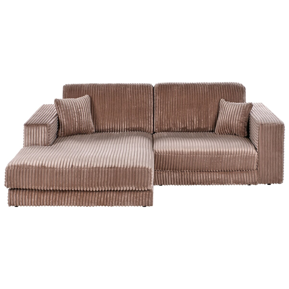 Narożnik LOFOTEN Sztruks Jasnobrązowy dla 3 osób Prawostronny