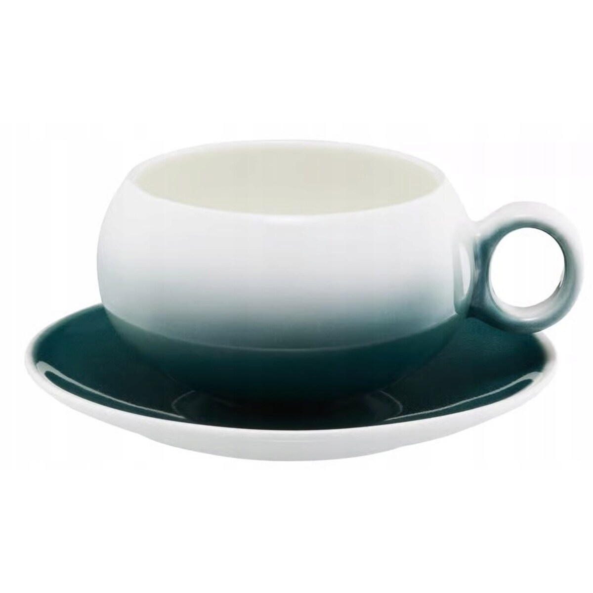 2x FILIŻANKA SPODEK CERAMIKA 250 ml na kawę espresso herbatę szmaragdowa