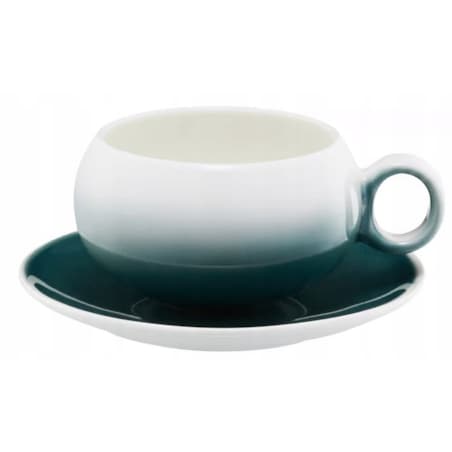 2x FILIŻANKA SPODEK CERAMIKA 250 ml na kawę espresso herbatę szmaragdowa
