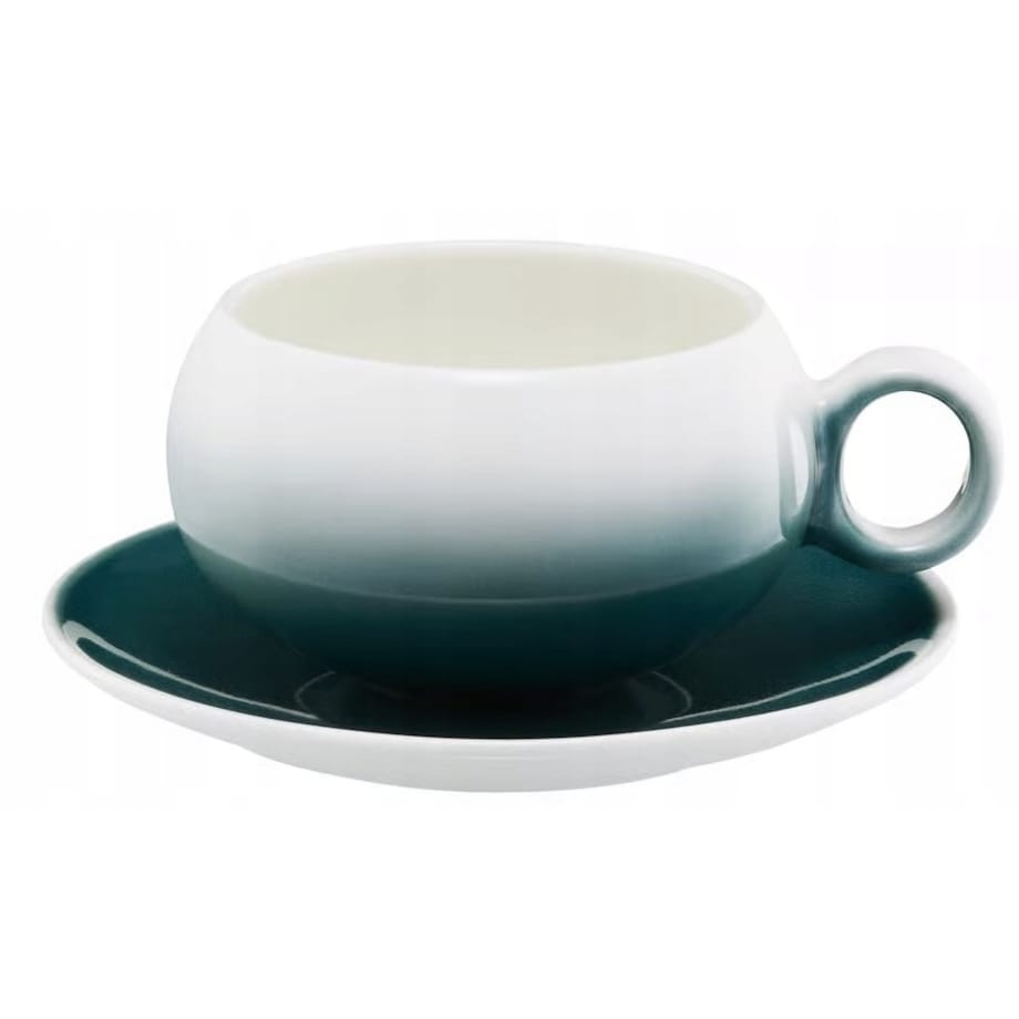 2x FILIŻANKA SPODEK CERAMIKA 250 ml na kawę espresso herbatę szmaragdowa