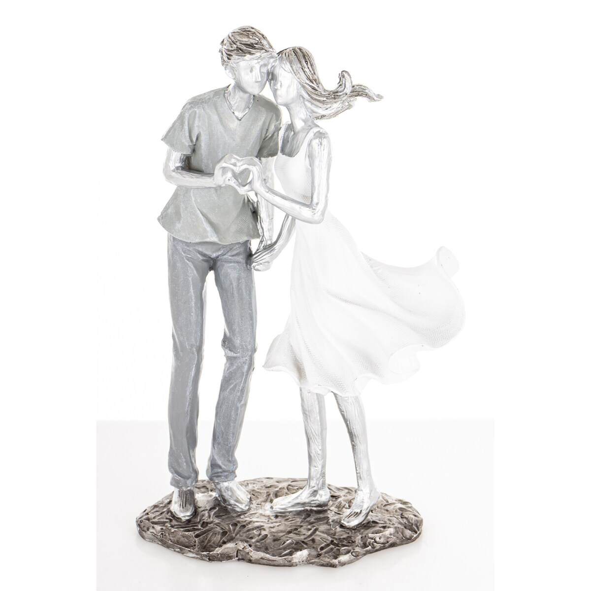 Dekoracja - figurka 24,5x14x7,5 cm PARA - dłonie pokazują serce