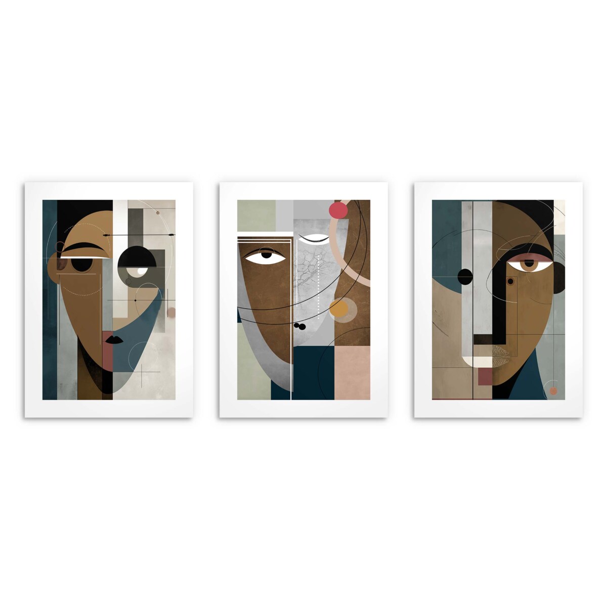 Zestaw Plakatów 30x40 na ścianę Obrazy ścienne Abstrakcyjne Twarze