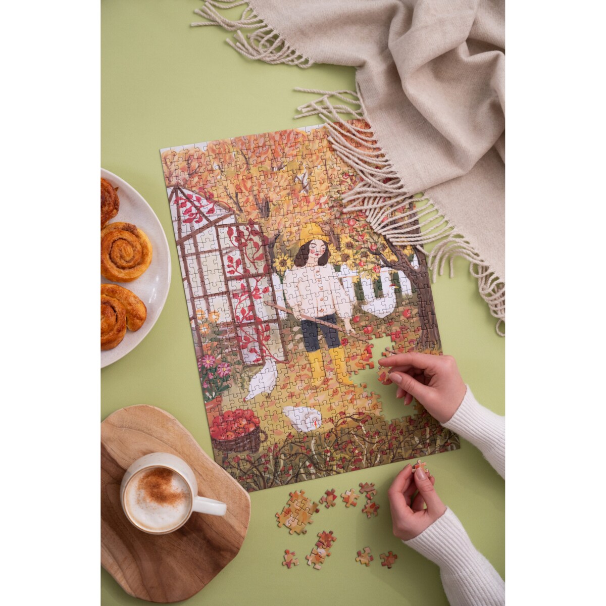 Muno Puzzle "Spadające Jabłka" by Asia Spettel Puzzle 500 el. w eco woreczku