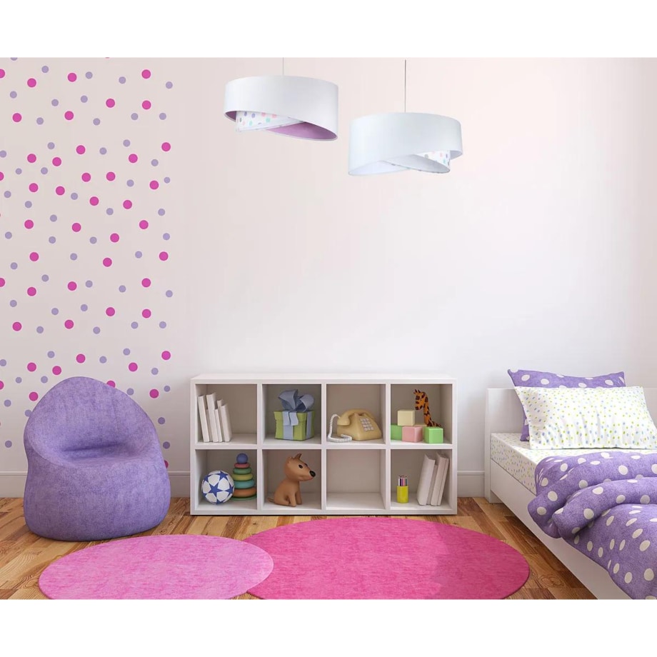 Lampa wisząca SPECK biała/fioletowa