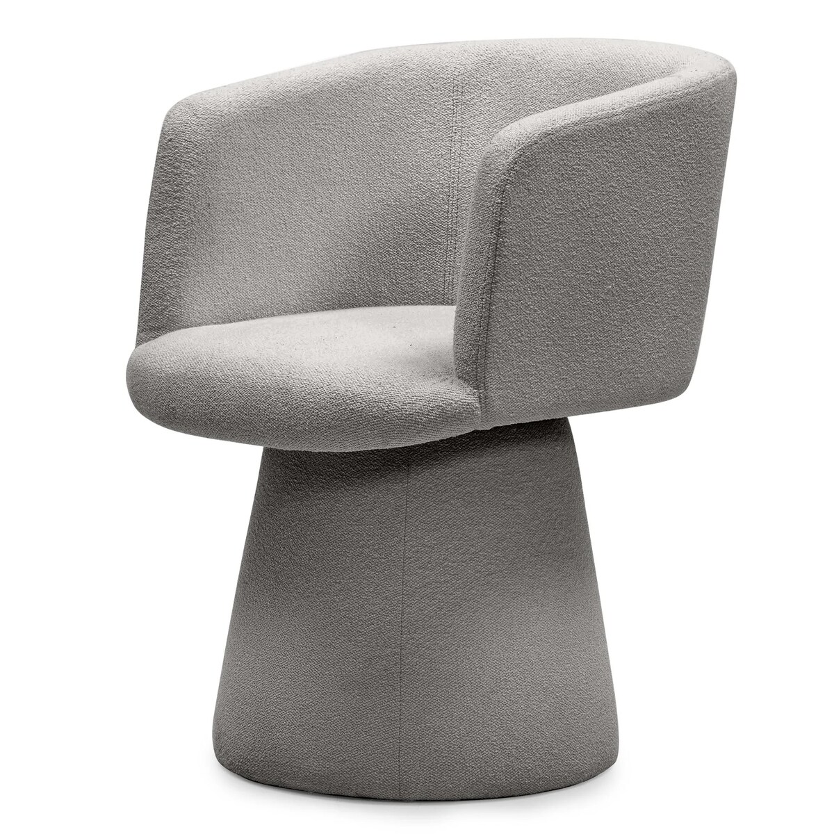 Krzesło tapicerowane obrotowe szarobrązowe bouclé Nalf