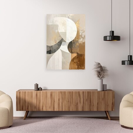 Obraz do salonu sypialni kuchni biura loftu, Beżowa abstrakcja tekstura w stylu boho 30x45cm