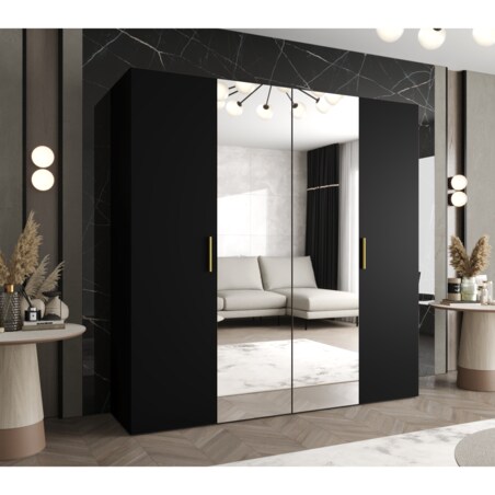 Szafa uchylna otwierana BARI 2 200 wys. 202 cm Czarny + u. Złoty