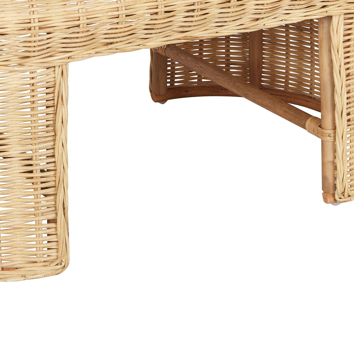 Stolik kawowy ogrodowy LIVADEIA 60 cm 96 cm Rattan Naturalny