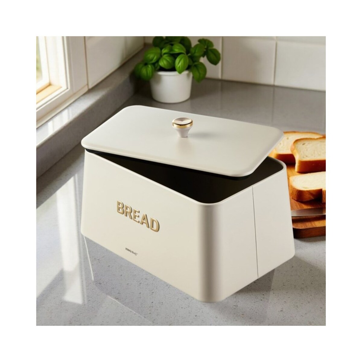 Kinghoff elegancki chlebak stalowy 62392