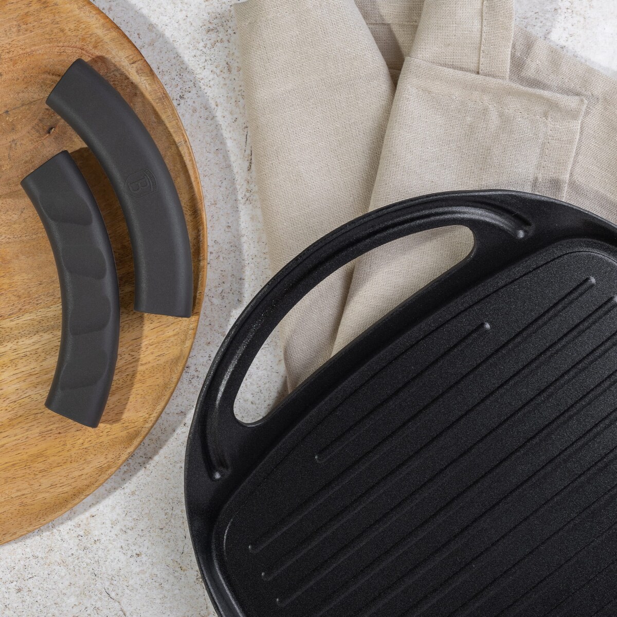 Płyta grillowa taca do smażenia z powłoką tytanową 47x29cm BERLINGER HAUS Antracit