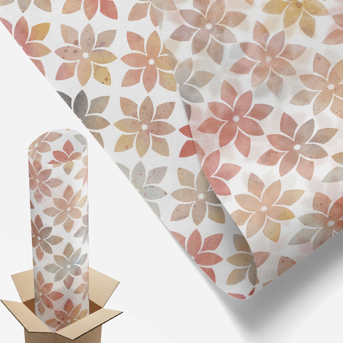 Folia okienna chroniąca prywatność - Kolorowe kwiaty na białym tle - 50x116 cm