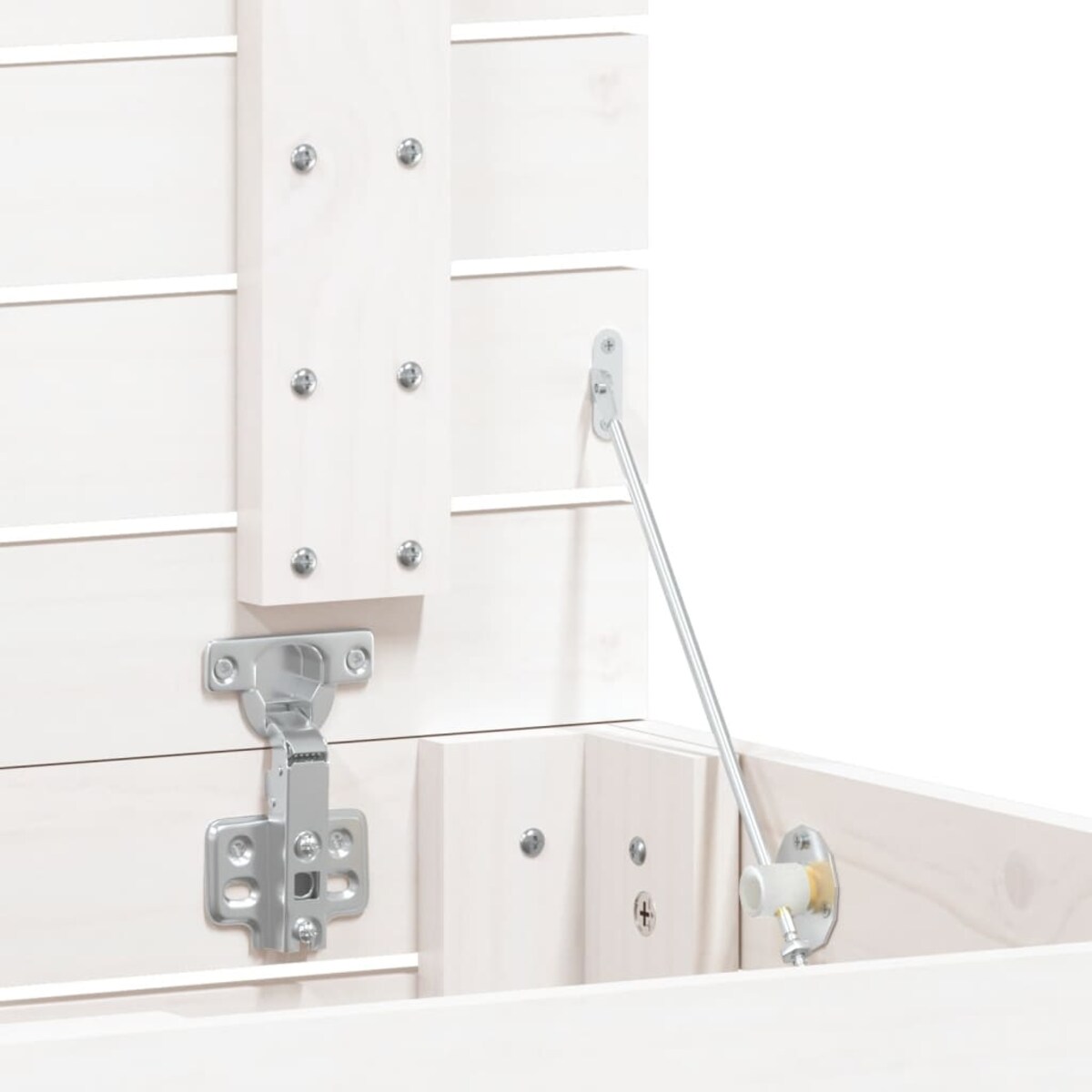 vidaXL Kosz na pranie, biały, 44x44x76 cm, lite drewno sosnowe