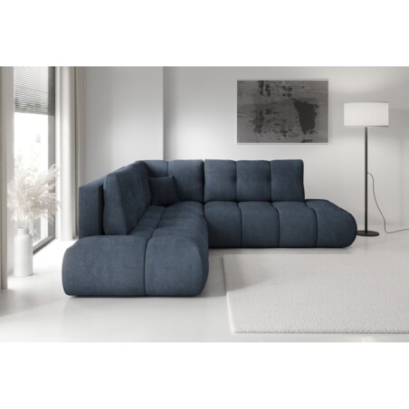 Narożnik pikowany, rozkładany z funkcją spania SOHI, Flow 22 - granatowy