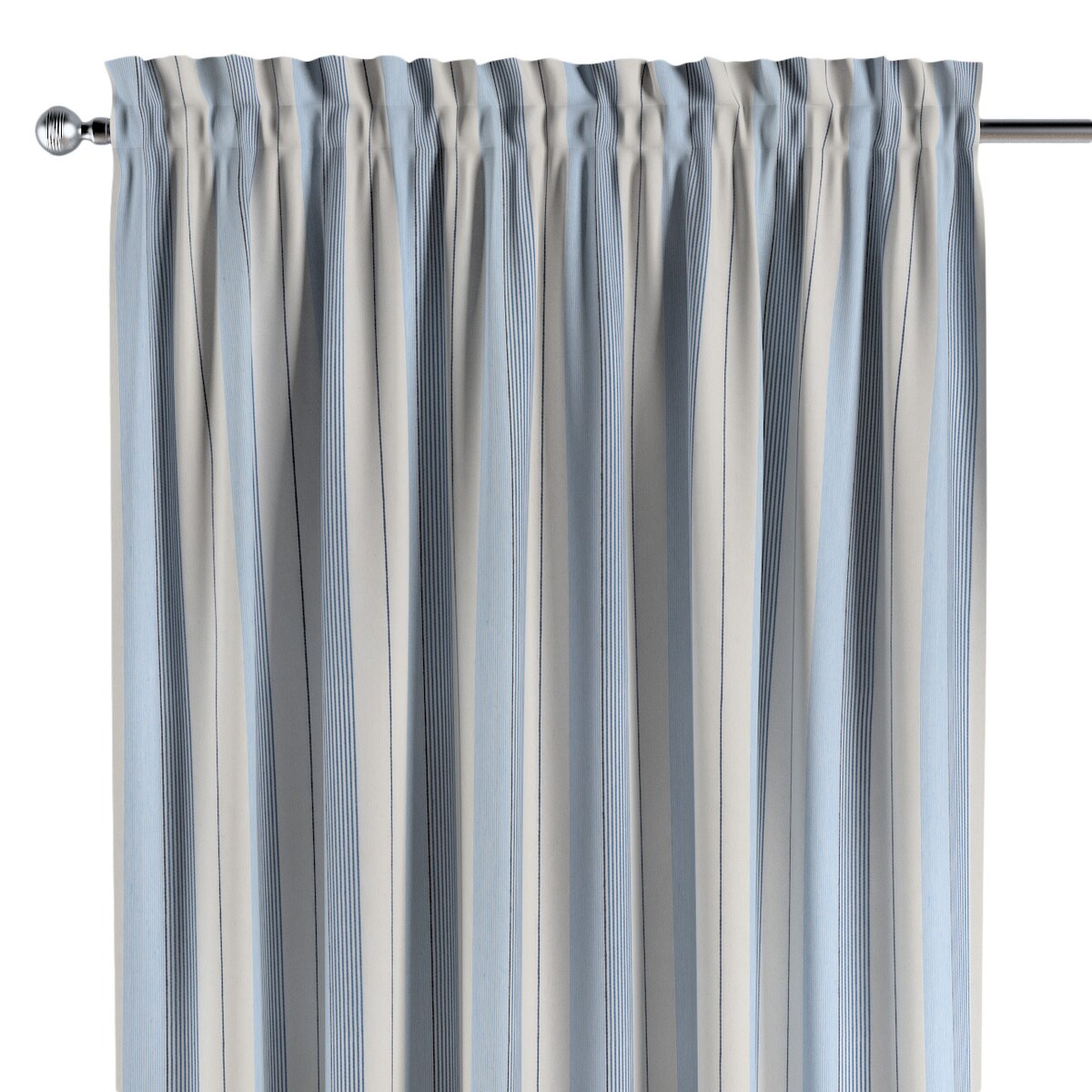 Zasłona na kanale z grzywką 1 szt. 130x245 niebieskie pasy