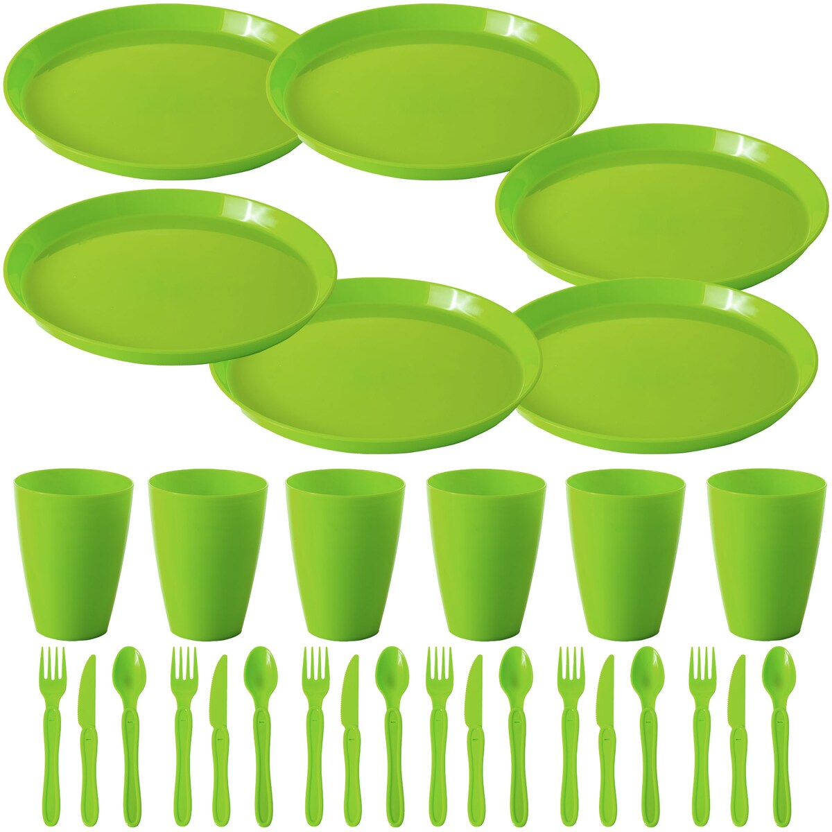 Zestaw Piknikowy W Pudełku 6 Osób 31 Elementów Kubki Talerze Sztućce