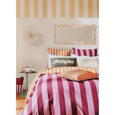 Lustro w falistej, drewnianej ramie, Brooke, 100x48 cm