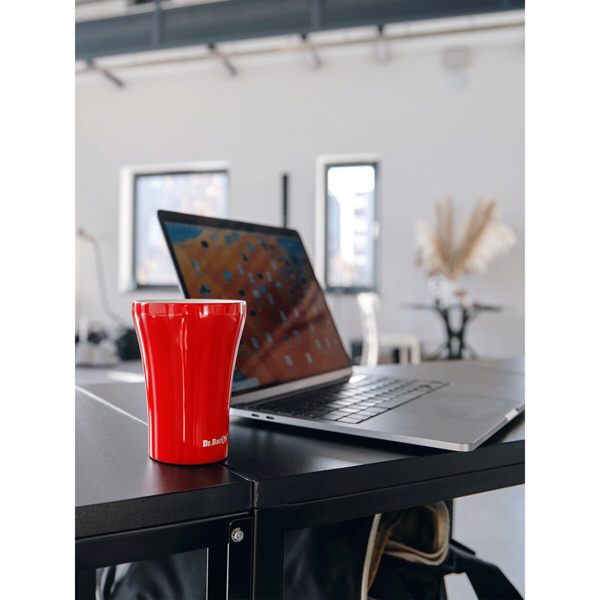 Kubek termiczny do kawy z powłoką ceramiczną Dr.Bacty Apollo - 227 ml - czerwony