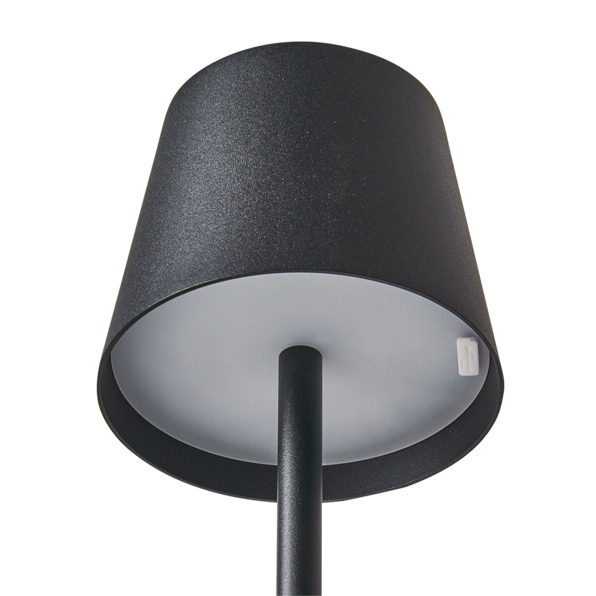 Bezprzewodowa lampa podłogowa metalowa czarna GAVARRESA