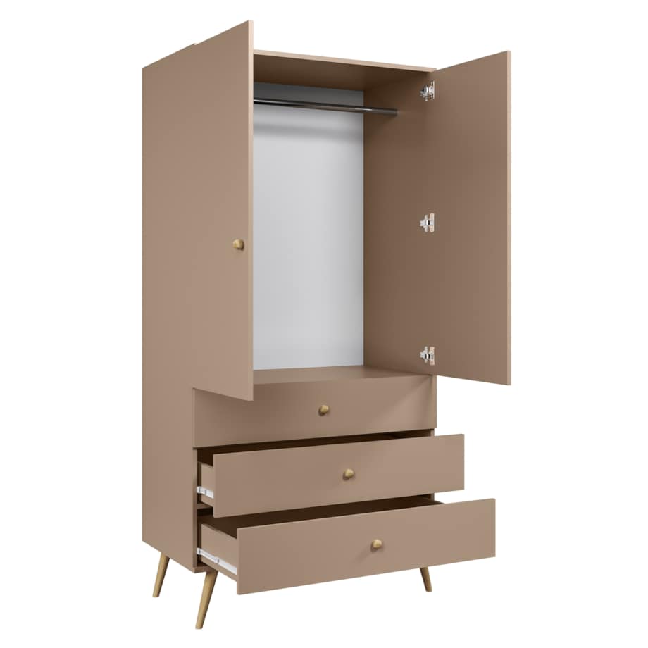 Szafa z szufladami i drążkiem w stylu Boho - Macciato