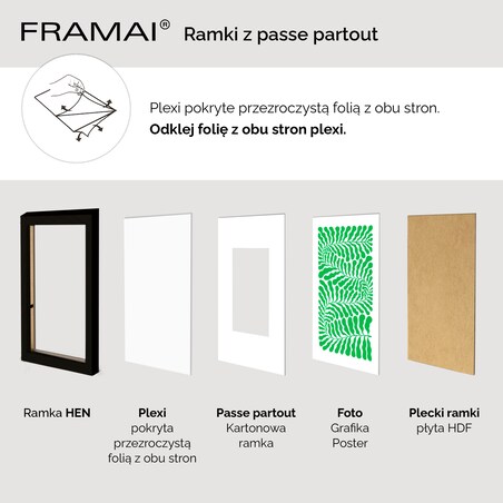 Ramka na zdjęcia z passe partout ramka 13x18 cm z okienkiem passe partout na zdjęcie 9x13 cm kolor czarny FRAMAI®