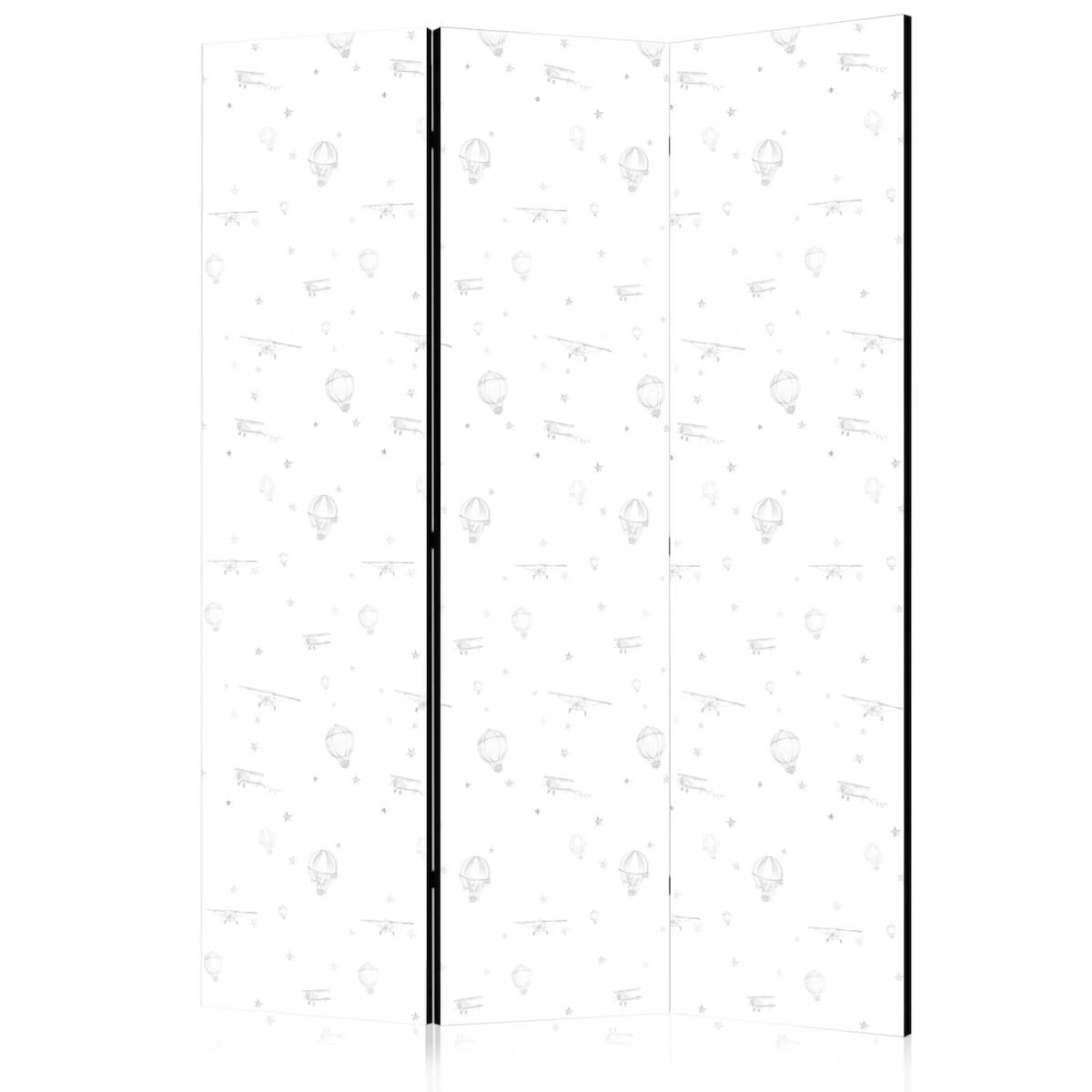 Parawan dwustronny Dla dzieci 135x172 cm 3-częściowy czarny