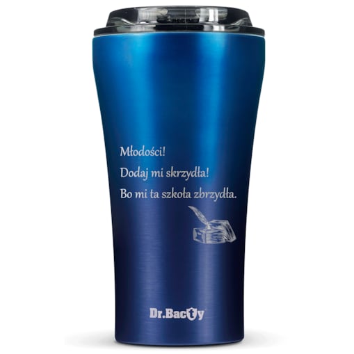 Kubek termiczny na kawę Dr.Bacty Apollo 2.0 - Oda do młodości - 360 ml - Monaco Blue