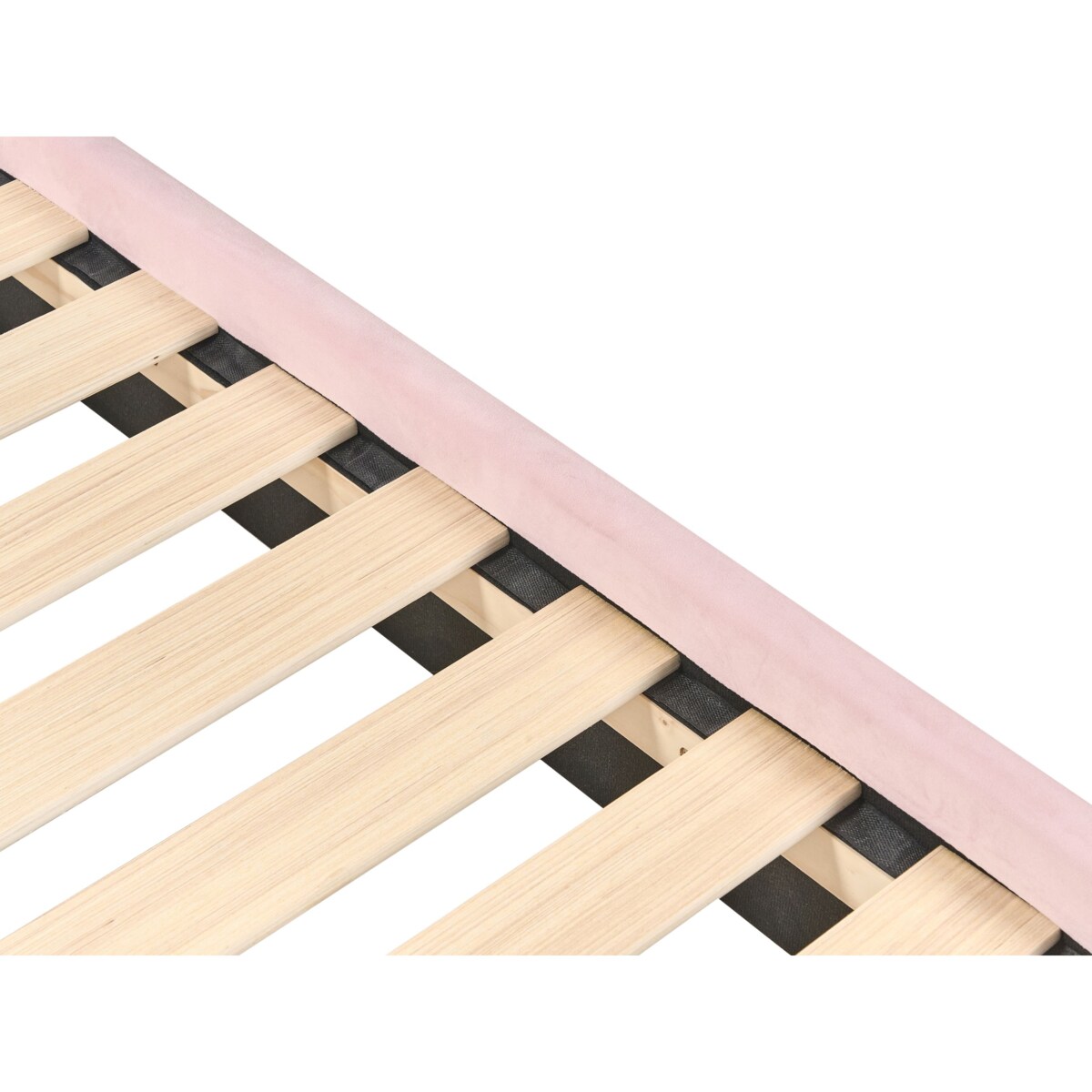 Łóżko dziecięce Królik Welur LALLIAS 90 x 200 cm Różowy