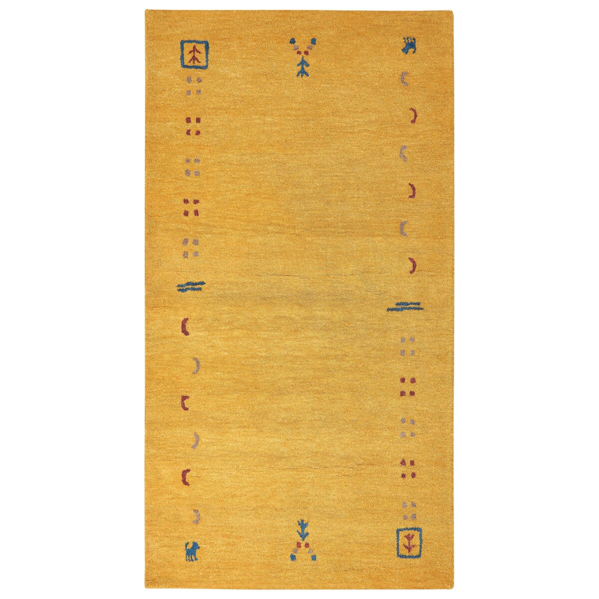 Dywan wełniany gabbeh 80 x 150 cm żółty AKALAN
