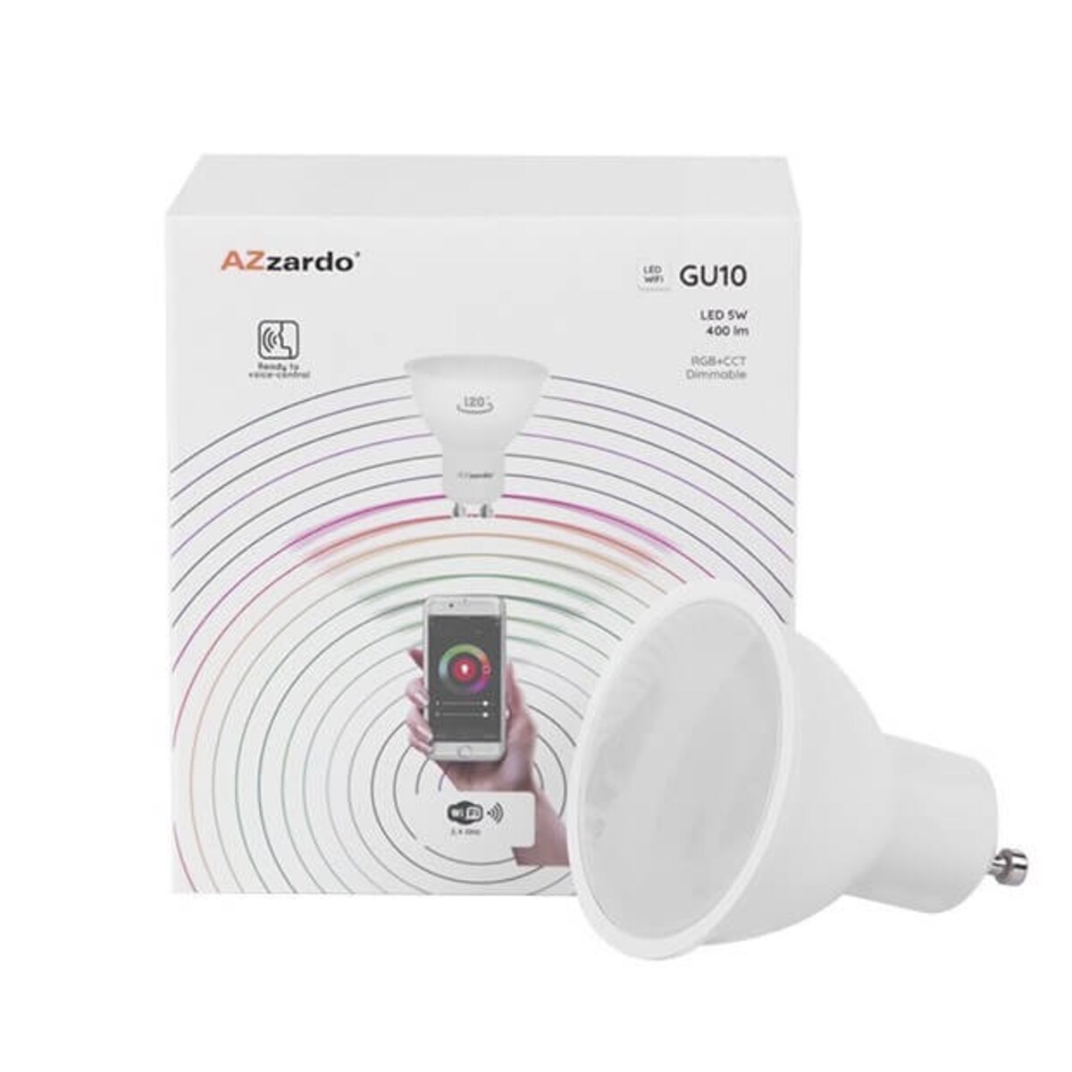 Żarówka LED AZ3217 GU10 5W 340lm wifi regulacja barwy, Azzardo