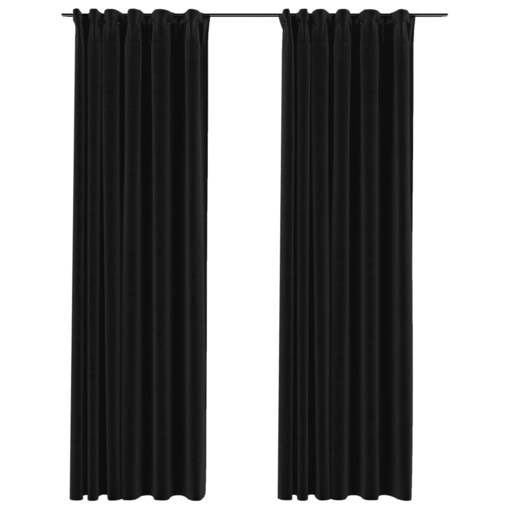 vidaXL Zasłony stylizowane na lniane, 2 szt., antracytowe, 140x225 cm