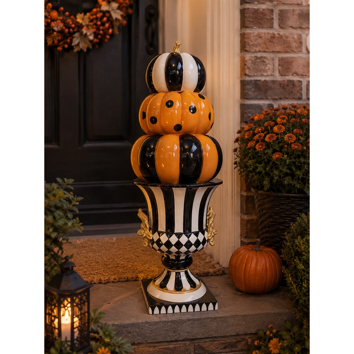Dekoracja Halloween - wieża z 3 dyń 69x25x25 cm TURRIS-6 na paterze
