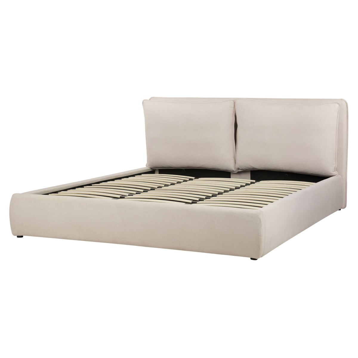 Łóżko z pojemnikiem 180 x 200 cm jasnobeżowe BAJONNA