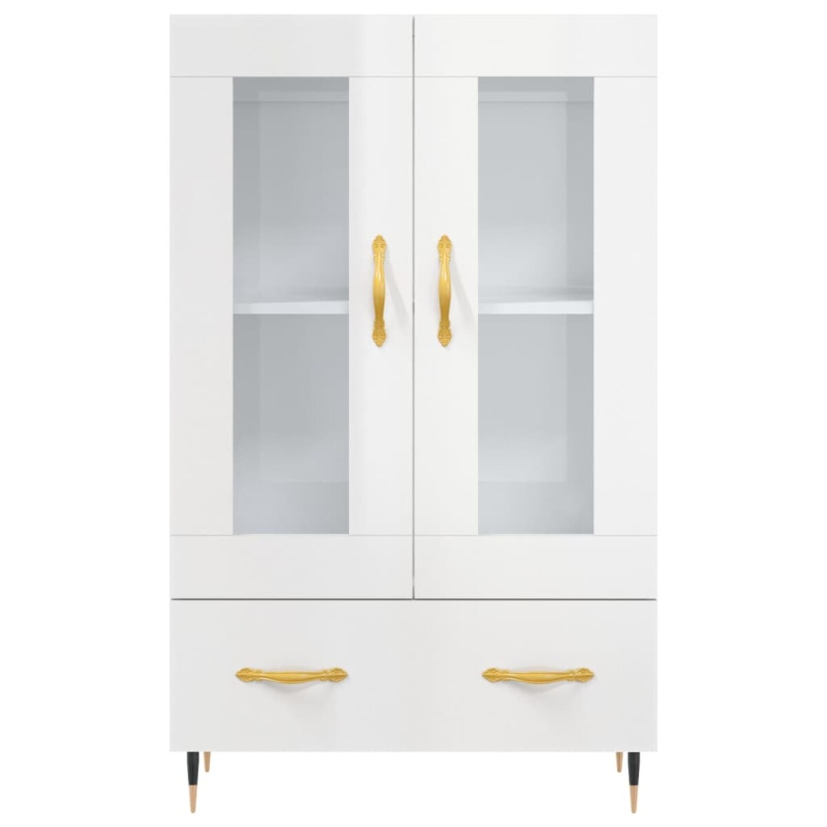 vidaXL Wysoka szafka, biała z połyskiem, 69,5x31x115 cm