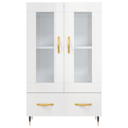 vidaXL Wysoka szafka, biała z połyskiem, 69,5x31x115 cm