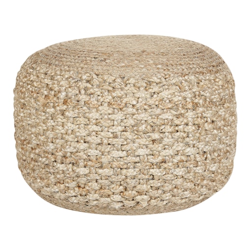 Puf z juty 50 x 35 cm beżowy DINNI