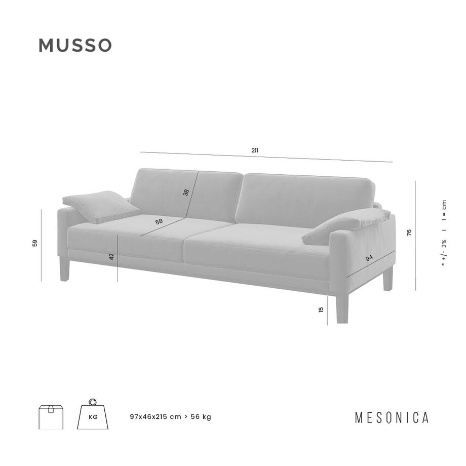 Sofa 3-osobowa Musso koniakowa