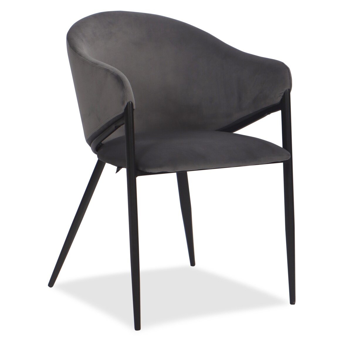 Krzesło tapicerowane do salonu welurowe GLAMOUR szare