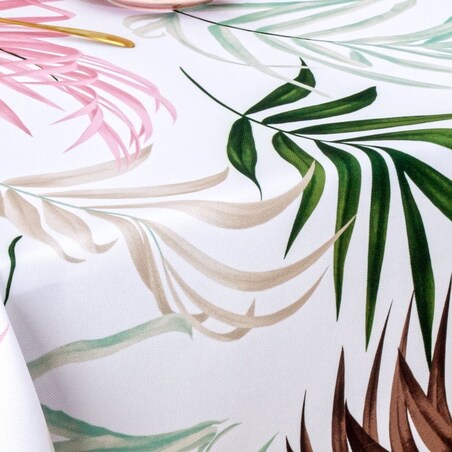 Obrus plamoodporny Minos Liście Palmowe - 130x200 cm - wielokolorowy