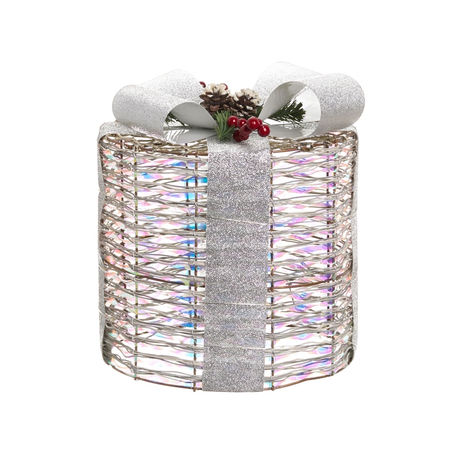 Zestaw 3 dekoracji LED Prezenty świąteczne białe JULSO