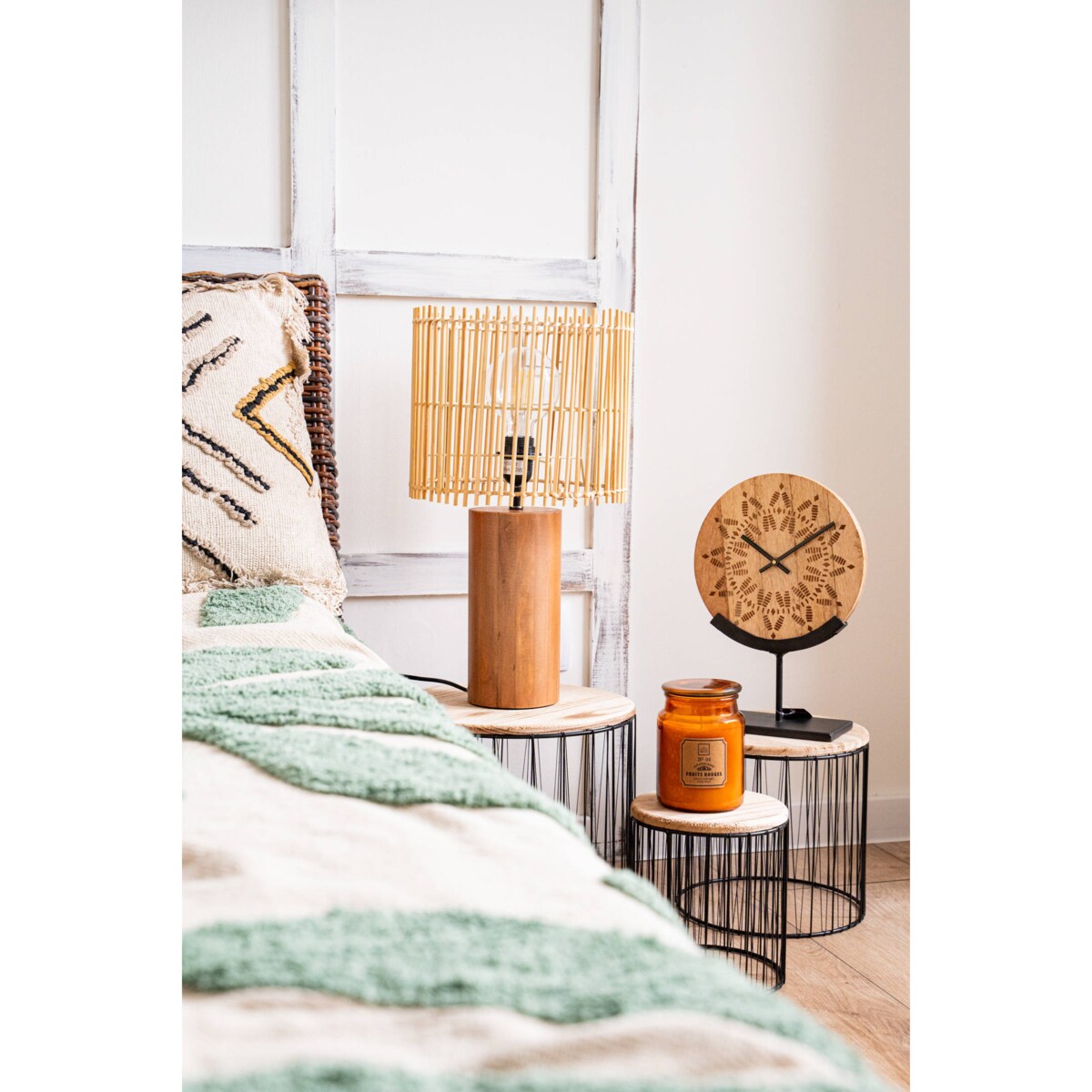 Stojaki na kwiaty doniczkowe i dekoracje - zestaw 3 sztuk, okrągłe, drewniany blat