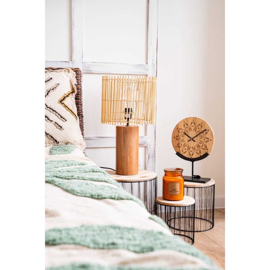 Stojaki na kwiaty doniczkowe i dekoracje - zestaw 3 sztuk, okrągłe, drewniany blat